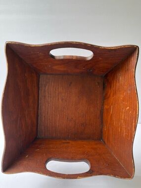 Vintage Mahogany Fruit Stand- Tray Centerpiece – Wavy Gallery Sides 
10" x 10"